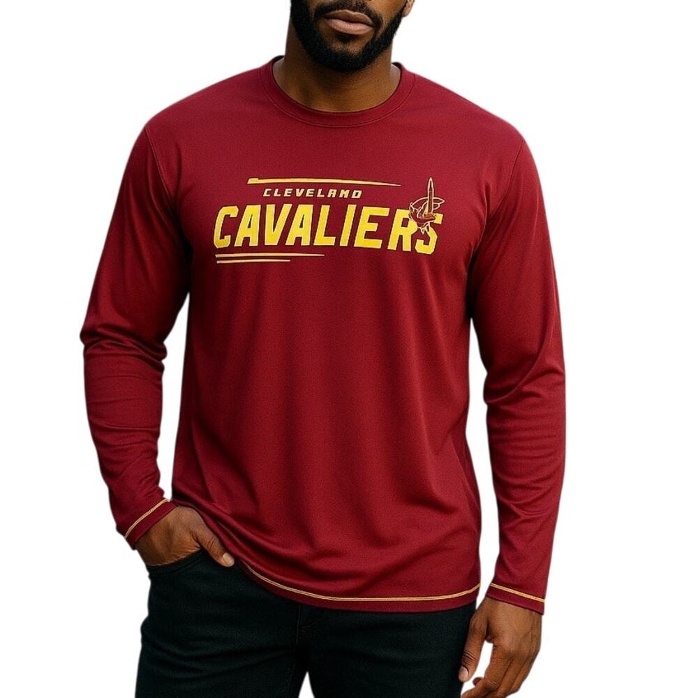 Cleveland Cavaliers NBA TX3 Cool Long Sleeve Shirt Jersey Knit Men’s Large Cavs